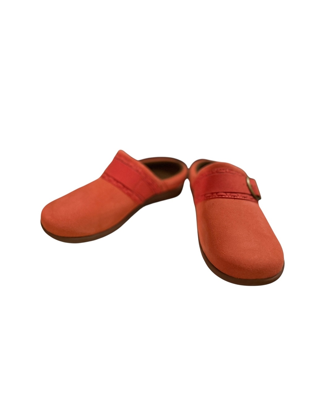 Revitalign Women's Red Suede Clogs Slip-Ons